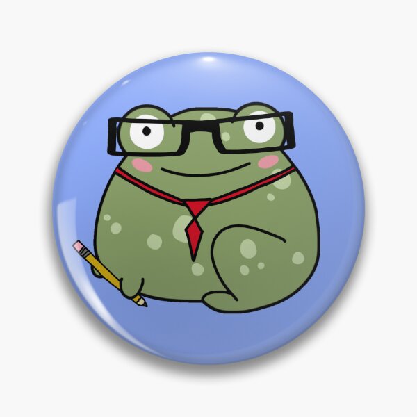 Item preview, cute frog teacher cartoon designed and sold by trinketgal.