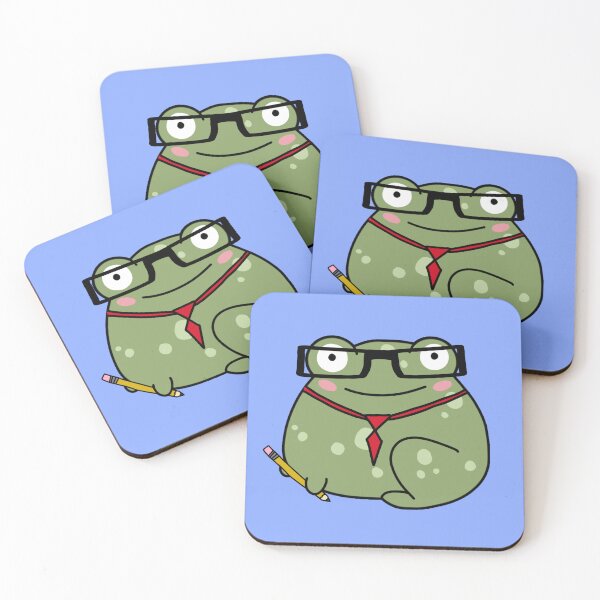 Item preview, cute frog teacher cartoon designed and sold by trinketgal.