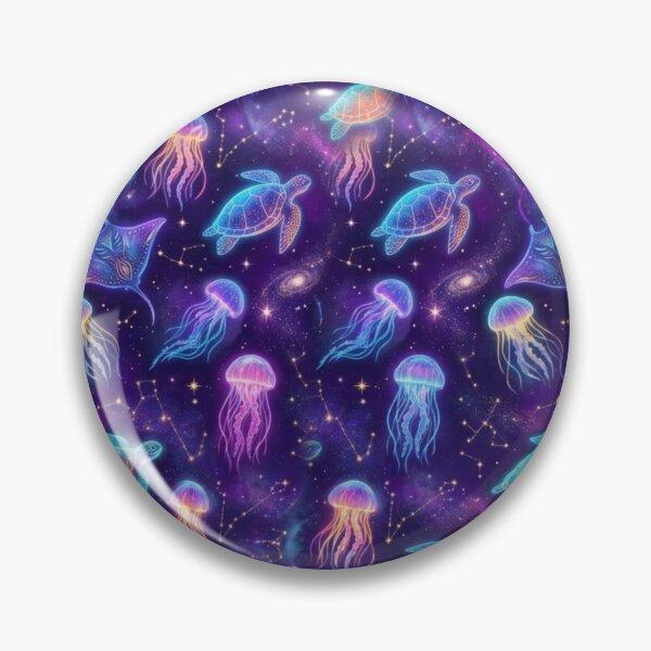 Item preview, Cosmic Ocean Bioluminescent Galaxy Marine Life Pattern designed and sold by Leafs With Luna.