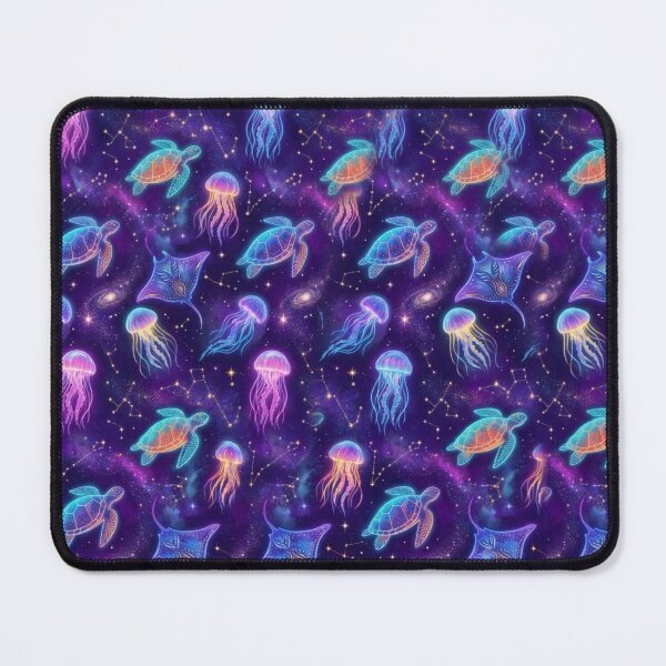 Item preview, Cosmic Ocean Bioluminescent Galaxy Marine Life Pattern designed and sold by Leafs With Luna.