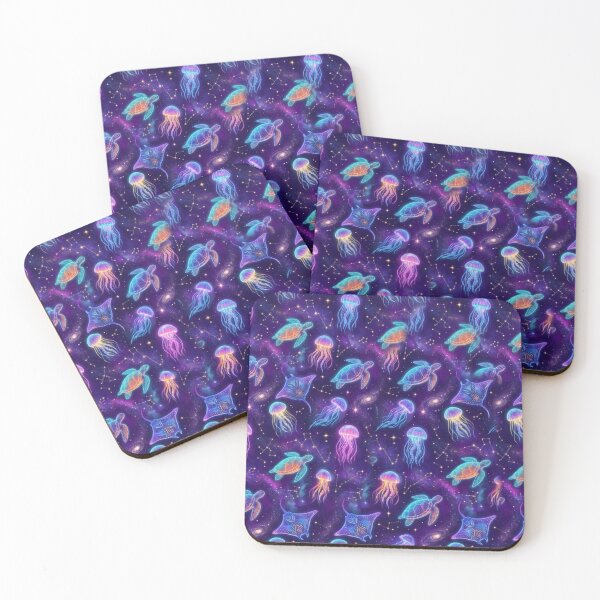 Item preview, Cosmic Ocean Bioluminescent Galaxy Marine Life Pattern designed and sold by Leafs With Luna.