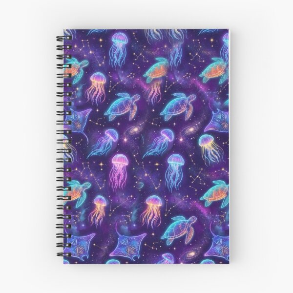 Item preview, Cosmic Ocean Bioluminescent Galaxy Marine Life Pattern designed and sold by Leafs With Luna.