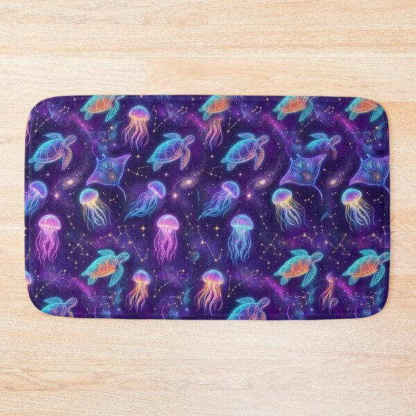 Item preview, Cosmic Ocean Bioluminescent Galaxy Marine Life Pattern designed and sold by Leafs With Luna.