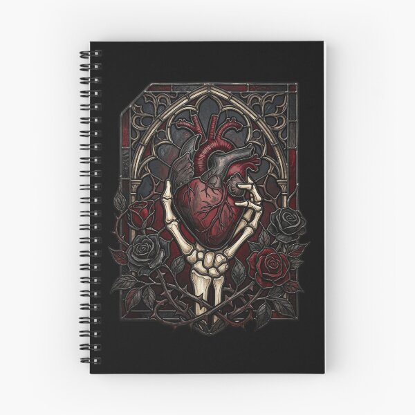 Item preview, Skeletal Hand with Heart and Roses — Gothic Stained Glass designed and sold by David Mateo ArtWorks.