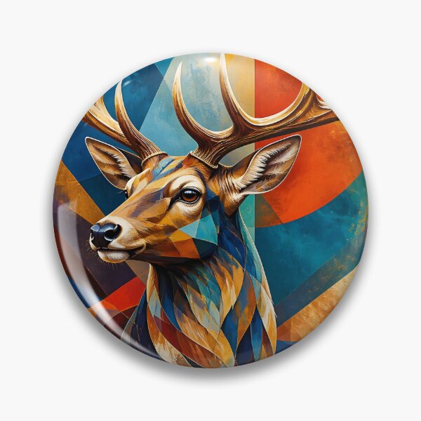Item preview, Majestic Geometric Stag Portrait designed and sold by ArtnarongDesign.