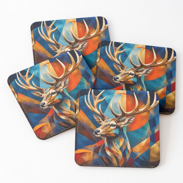 Item preview, Majestic Geometric Stag Portrait designed and sold by ArtnarongDesign.