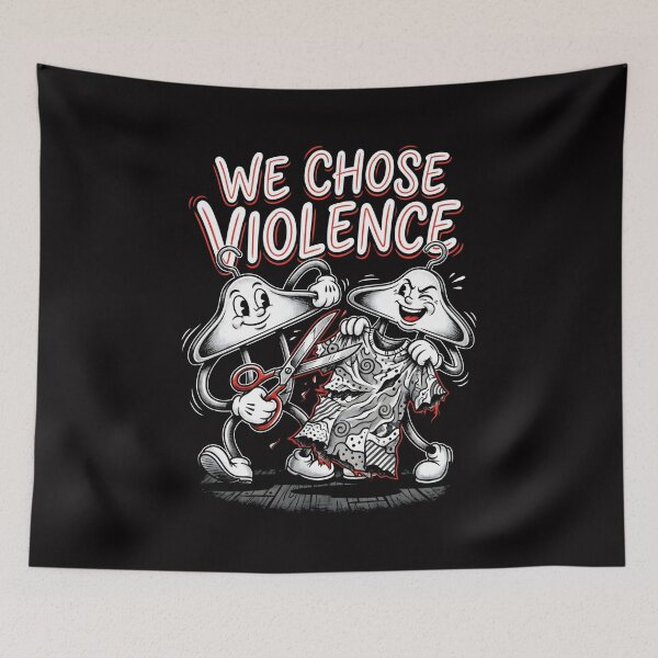 Item preview, We Chose Violence Cartoon Clothes Hangers designed and sold by SplashTastic.