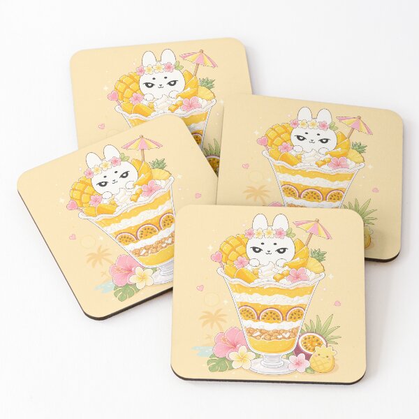 Item preview, Kawaii Tropical Mango Bunny Parfait designed and sold by kokoriiland.