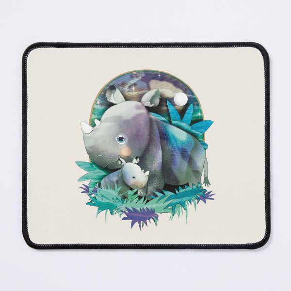 Item preview, Adorable Mother and Baby Rhino in Magical Forest designed and sold by Karin Taylor.