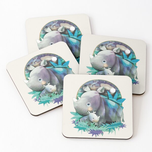 Item preview, Adorable Mother and Baby Rhino in Magical Forest designed and sold by Karin Taylor.
