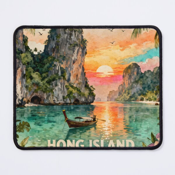 Item preview, Hong Island Thailand Vintage Travel Poster | Krabi Wall Art | Tropical Lagoon Decor | Spirit of Siam Collection designed and sold by Spirit of Siam.