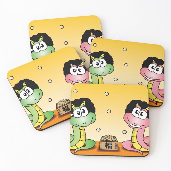 Item preview, Cute Cartoon Snakes Setsubun Festival Oni Masks designed and sold by OsakaYumeWorks.