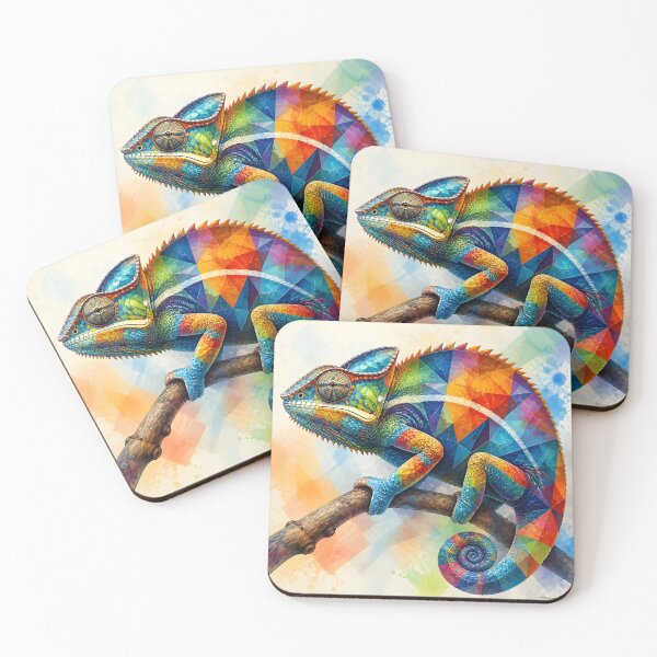 Item preview, Vibrant Geometric Chameleon Spectrum designed and sold by ArtnarongDesign.
