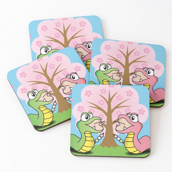 Item preview, Cute Cartoon Snakes Spring Cherry Blossom Hanami designed and sold by OsakaYumeWorks.
