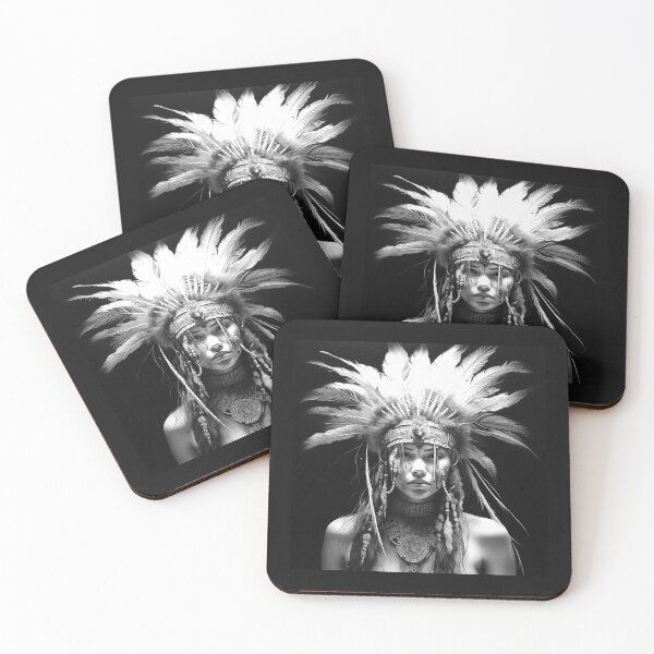 Item preview, Regal Woman in an Ornate Feathered Headdress designed and sold by inkoutninja.