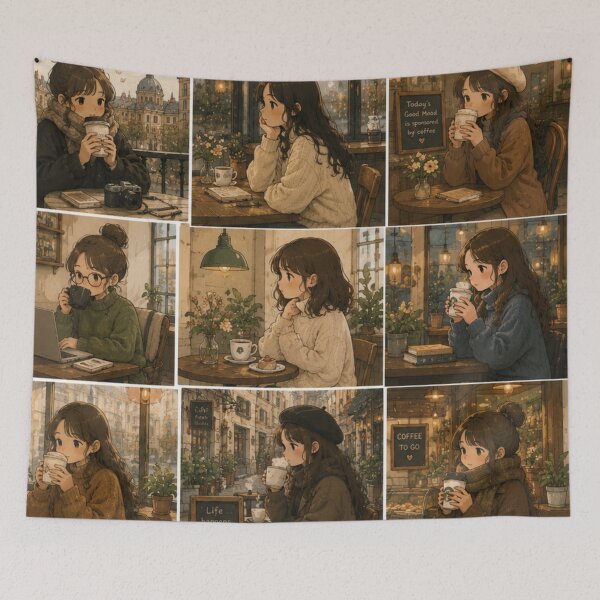 Item preview, Cozy Coffee Cafe Aesthetic Collage designed and sold by 0606PM.