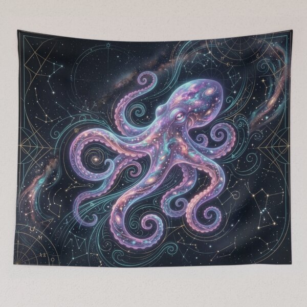Item preview, Cosmic Octopus Galaxy Nebula Ocean Space designed and sold by Leafs With Luna.