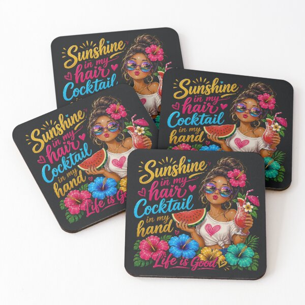 Item preview,  Sunshine In My Hair Cocktail In My Hand Tropical Summer Girl T-Shirt designed and sold by Aimetoi.