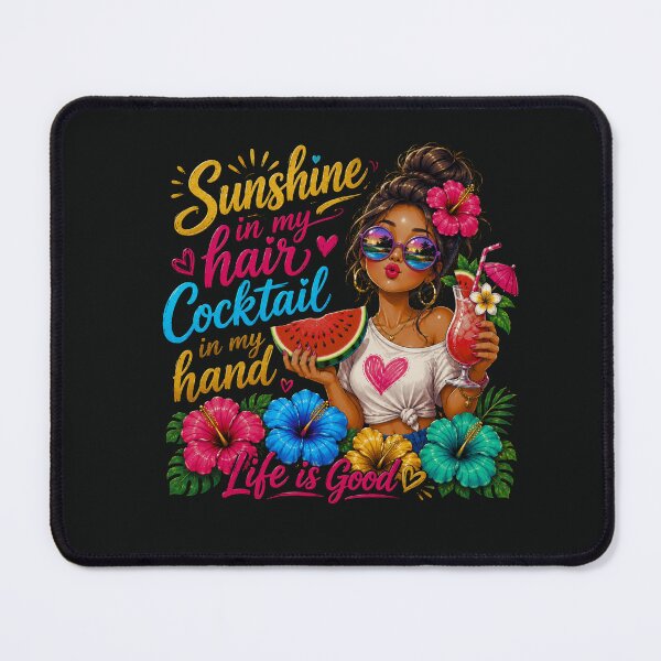 Item preview, Sunshine In My Hair Cocktail In My Hand Tropical Summer Girl T-Shirt designed and sold by Aimetoi.