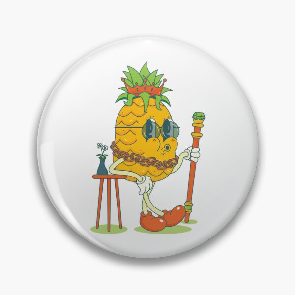 Item preview, Retro Pineapple King Pimp Cartoon Mascot designed and sold by UnrushedGooddes.