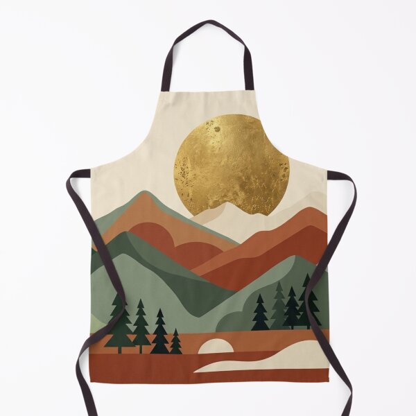 Item preview, Mid Century Modern Bauhaus Geometric Landscape Moon Art designed and sold by Leafs With Luna.