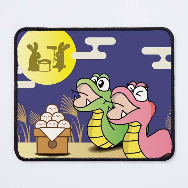 Item preview, Cute Cartoon Snakes Japanese Moon Viewing Festival designed and sold by OsakaYumeWorks.