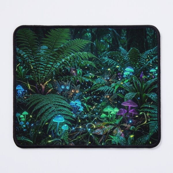 Item preview, Bioluminescent Forest Glow In The Dark Mushroom Fantasy designed and sold by Leafs With Luna.