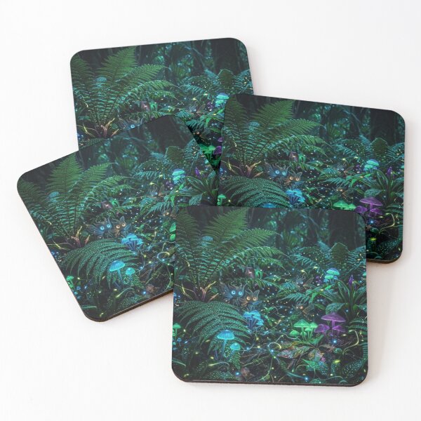 Item preview, Bioluminescent Forest Glow In The Dark Mushroom Fantasy designed and sold by Leafs With Luna.