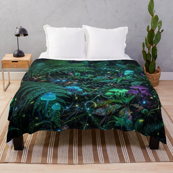 Item preview, Bioluminescent Forest Glow In The Dark Mushroom Fantasy designed and sold by Leafs With Luna.
