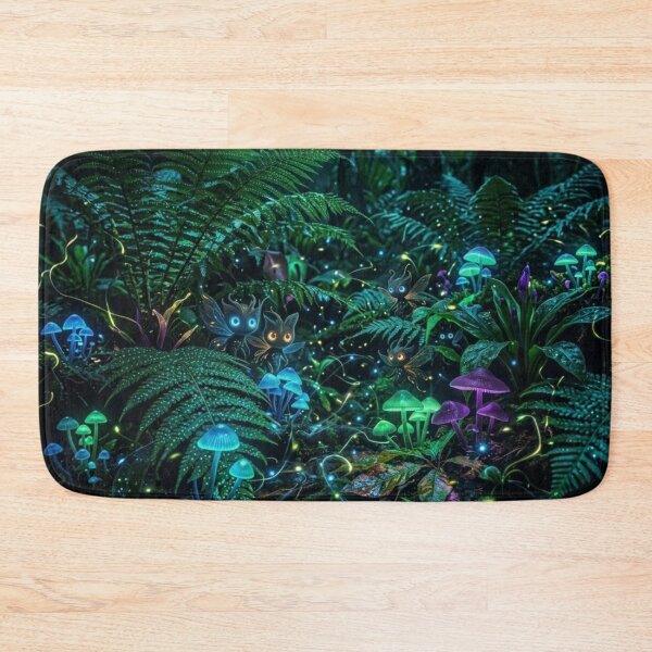 Item preview, Bioluminescent Forest Glow In The Dark Mushroom Fantasy designed and sold by Leafs With Luna.