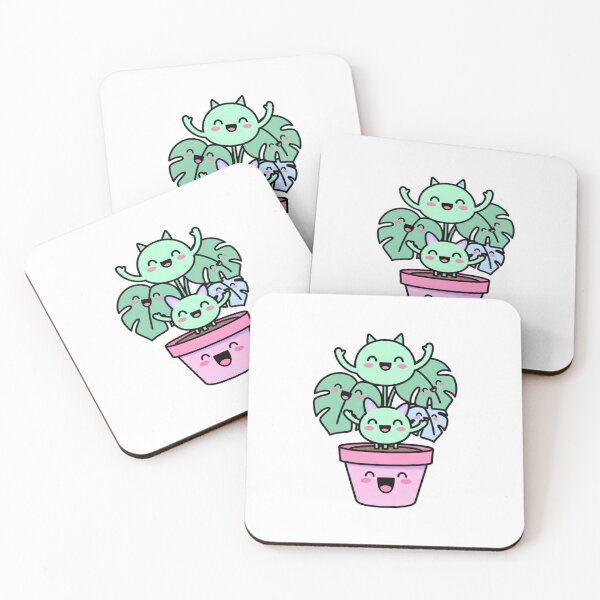 Item preview, Cute Smiling Monstera Plant Aesthetic Sticker Doodle designed and sold by HestiAltra.