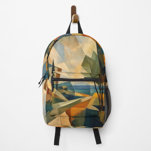 Item preview, Geometric Coastal Landscape – Modern Cubist Nature Painting designed and sold by KiraChie.