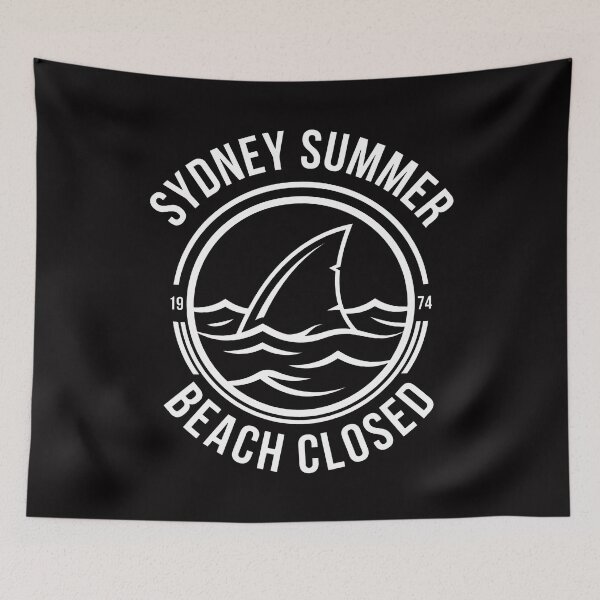 Item preview, Sydney Summer Beach Closed Shark Fin Warning designed and sold by SplashTastic.