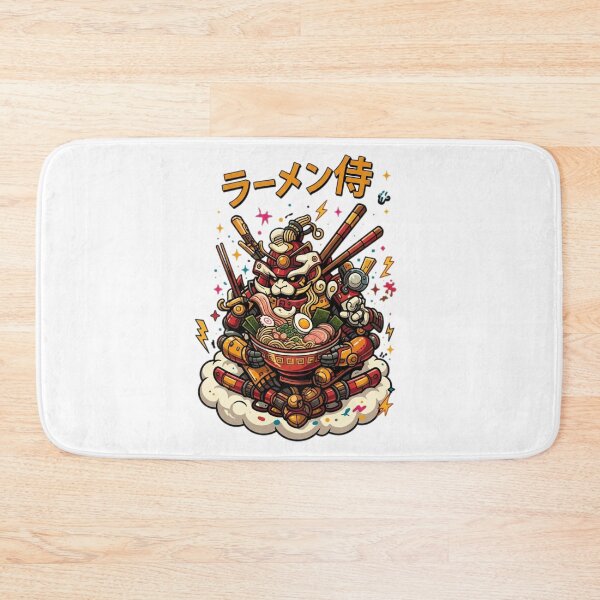 Item preview, Samurai Rabbit Eating Delicious Ramen Noodle Bowl designed and sold by Ahmedsyde.