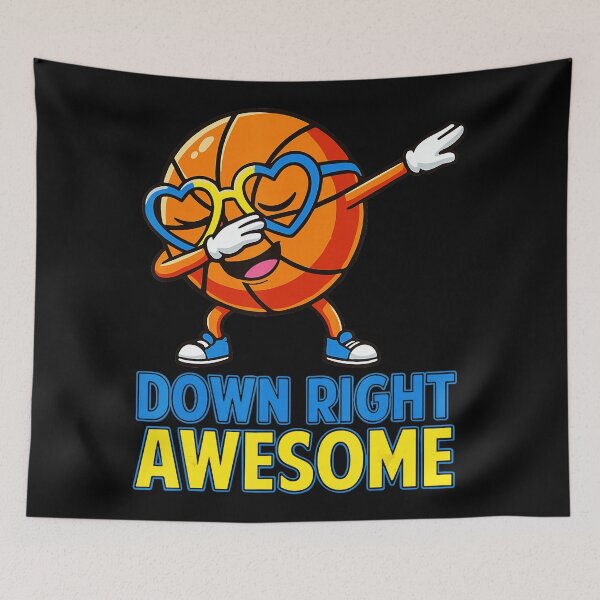Item preview, Down Right Awesome Dabbing Basketball Awareness Fun Cartoon designed and sold by allistermariam.