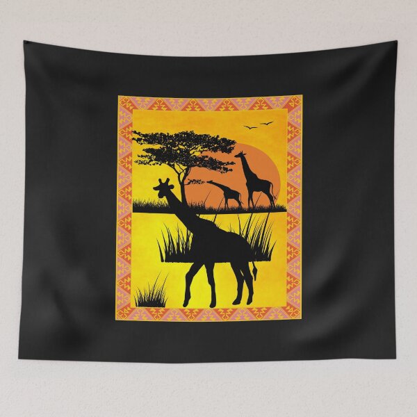 Item preview, African sunset – Majestic giraffes in the savanna designed and sold by PureHopeStudio.