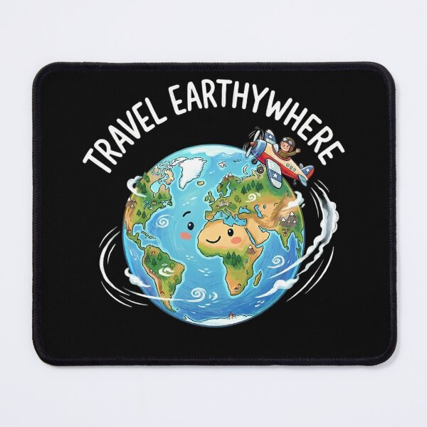 Item preview, Travel Everywhere Cute Earth Travel Illustration designed and sold by Ar0undTheW0rld.