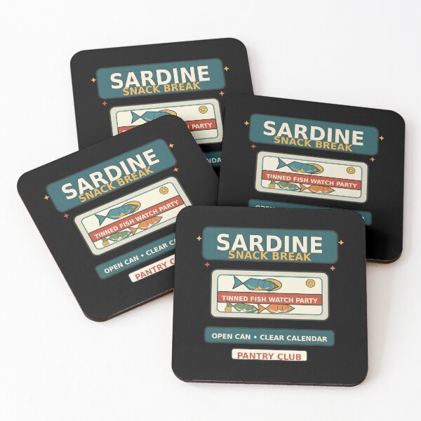 Item preview, Sardine Snack Break Tinned Fish Watch Party designed and sold by Concrete Coffee Studio.