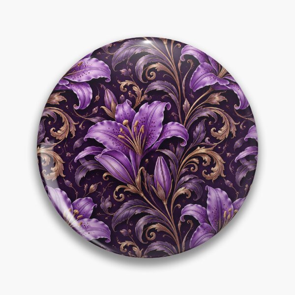 Item preview, Purple Lily Gothic Floral Pattern designed and sold by Rui Huang.