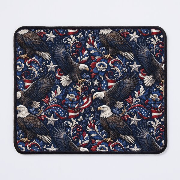Item preview, Patriotic Bald Eagle Floral Pattern designed and sold by Rui Mythic Studio.
