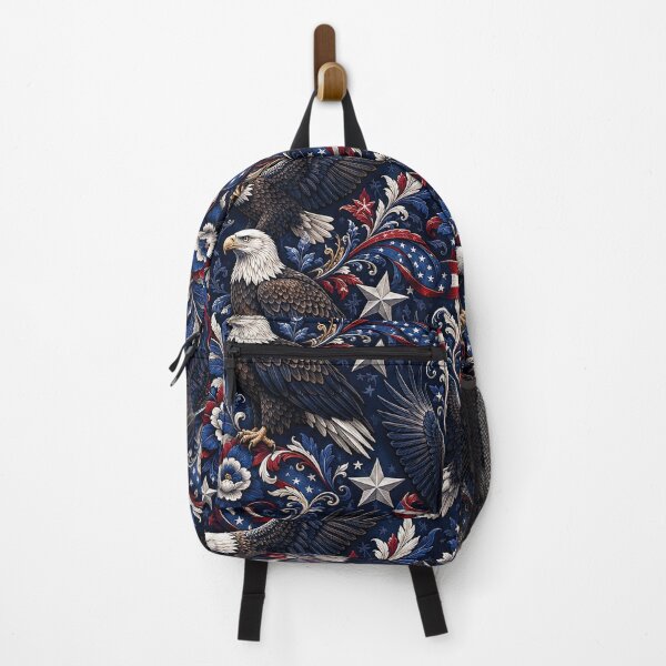 Item preview, Patriotic Bald Eagle Floral Pattern designed and sold by Rui Huang.