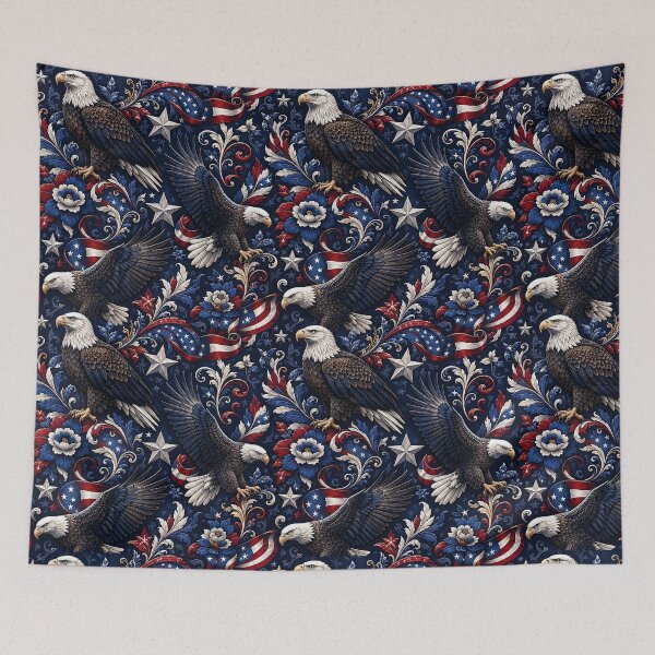 Item preview, Patriotic Bald Eagle Floral Pattern designed and sold by Rui Huang.