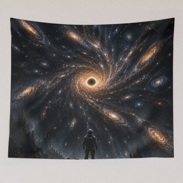 Item preview, Astronaut Facing the Cosmic Abyss designed and sold by QuantumDrift.