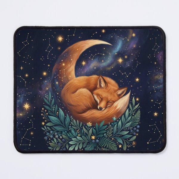Item preview, Celestial Sleeping Red Fox Moon Galaxy designed and sold by Leafs With Luna.