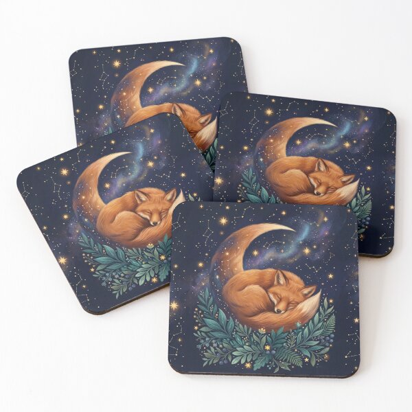 Item preview, Celestial Sleeping Red Fox Moon Galaxy designed and sold by Leafs With Luna.