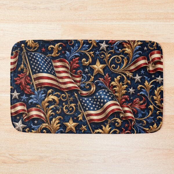 Item preview, American Flag Patriotic Floral Pattern designed and sold by Rui Huang.
