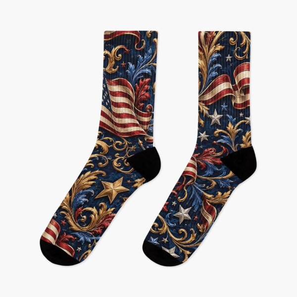 Item preview, American Flag Patriotic Floral Pattern designed and sold by Rui Huang.