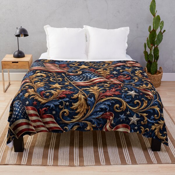 Item preview, American Flag Patriotic Floral Pattern designed and sold by Rui Huang.