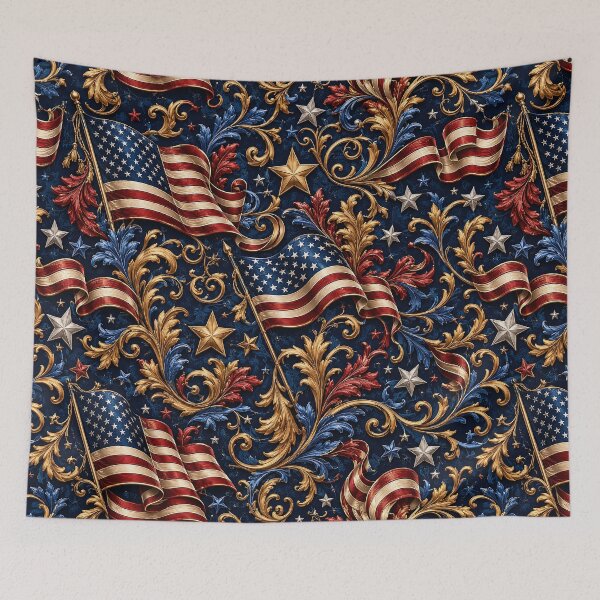 Item preview, American Flag Patriotic Floral Pattern designed and sold by Rui Huang.