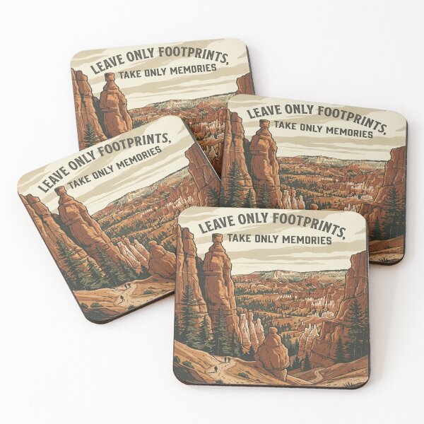 Item preview, Leave Only Footprints Bryce Canyon National Park — Take Only Memories Hoodoos Conservation Poster designed and sold by MālamaThreads.